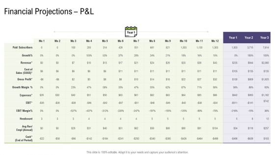 Mergers And Acquisitions Synergy Financial Projections Pandl Mockup PDF