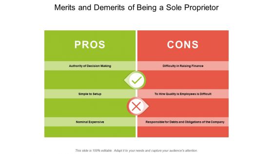 Merits And Demerits Of Being A Sole Proprietor Ppt PowerPoint Presentation File Layout