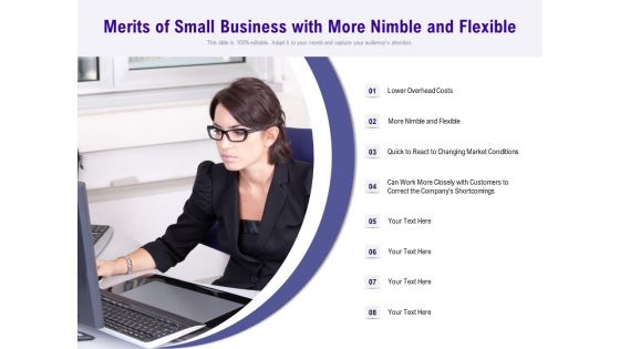 Merits Of Small Business With More Nimble And Flexible Ppt PowerPoint Presentation Layouts Good