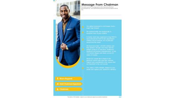 Message From Chairman One Pager Documents Message From Chairman One Pager Documents