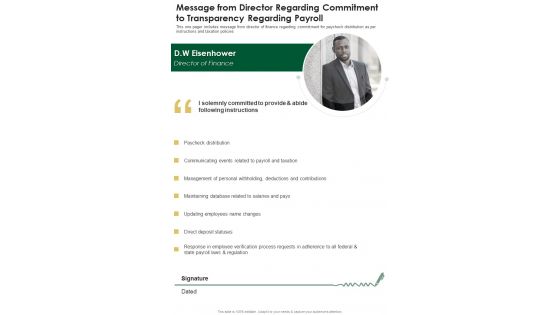 Message From Director Regarding Commitment To Transparency Regarding Payroll One Pager Documents Message From Director Regarding Commitment To Transparency Regarding Payroll One Pager Documents
