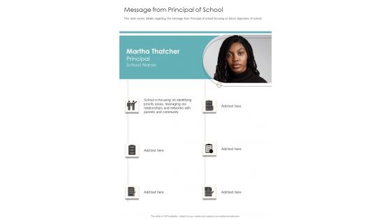 Message From Principal Of School One Pager Documents Message From Principal Of School One Pager Documents