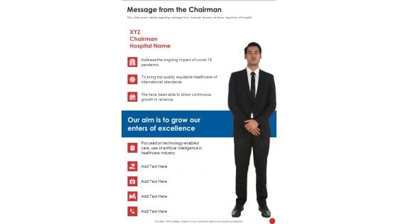 Message From The Chairman One Pager Documents