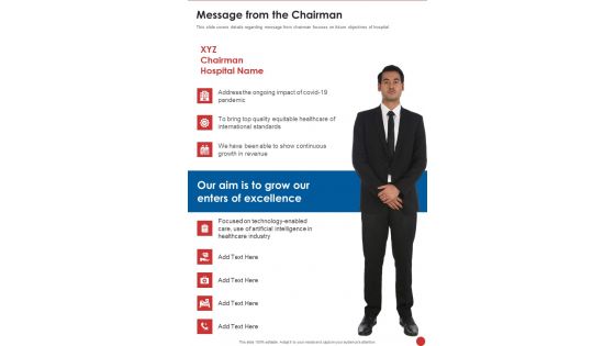 Message From The Chairman One Pager Documents