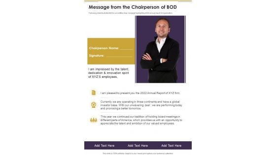 Message From The Chairperson Of BOD One Pager Documents