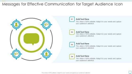 Messages For Effective Communication For Target Audience Icon Brochure PDF