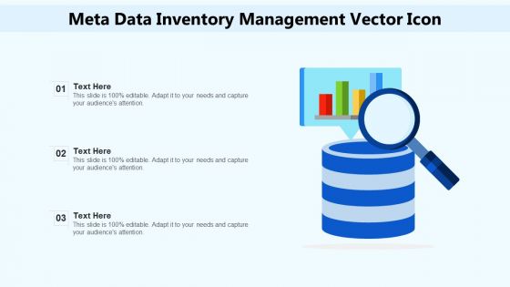 Meta Data Inventory Management Vector Icon Ppt PowerPoint Presentation Layouts Designs Download PDF