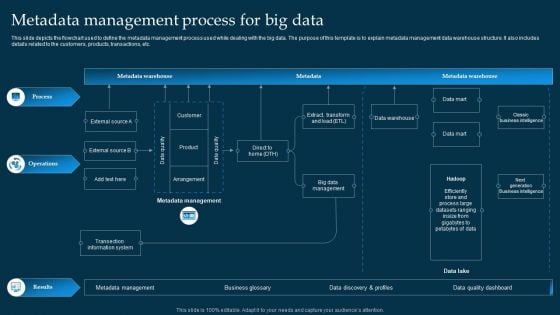 Metadata Management Process For Big Data Ppt PowerPoint Presentation Gallery Clipart Images PDF