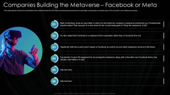 Metaverse Technology IT Companies Building The Metaverse Facebook Or Meta Structure PDF