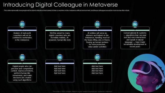 Metaverse Technology IT Introducing Digital Colleague In Metaverse Ppt Icon Slide Portrait PDF