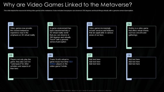 Metaverse Technology IT Why Are Video Games Linked To The Metaverse Ppt Pictures Gridlines PDF