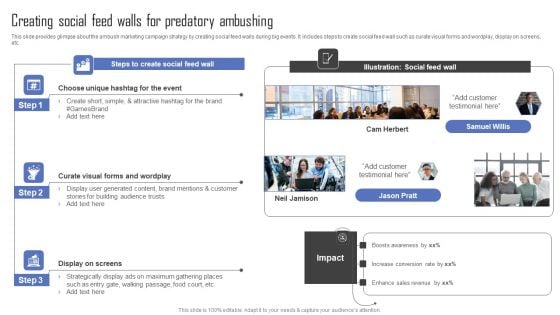 Methods For Implementing Ambush Advertising Campaigns Creating Social Feed Walls For Predatory Ambushing Inspiration PDF