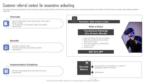 Methods For Implementing Ambush Advertising Campaigns Customer Referral Contest For Associative Ambushing Designs PDF
