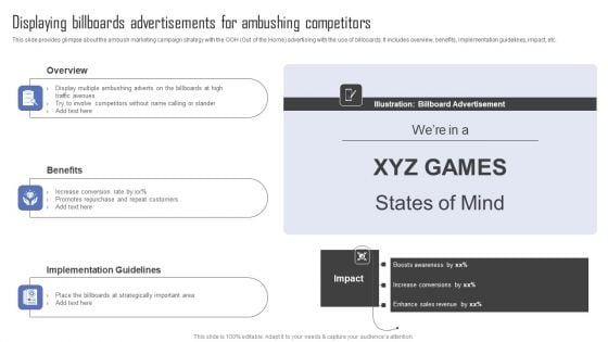 Methods For Implementing Ambush Advertising Campaigns Displaying Billboards Advertisements For Ambushing Designs PDF