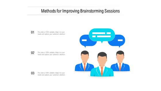 Methods For Improving Brainstorming Sessions Ppt PowerPoint Presentation File Example Introduction PDF