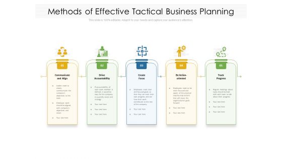 Methods Of Effective Tactical Business Planning Ppt PowerPoint Presentation Gallery Icon PDF