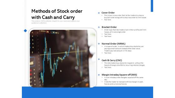 Methods Of Stock Order With Cash And Carry Ppt PowerPoint Presentation Pictures Structure PDF