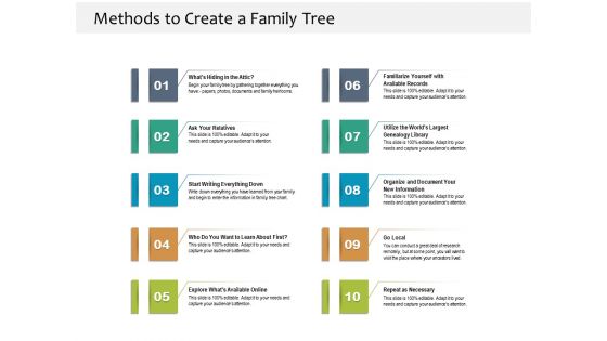 Methods To Create A Family Tree Ppt PowerPoint Presentation Icon Slides PDF