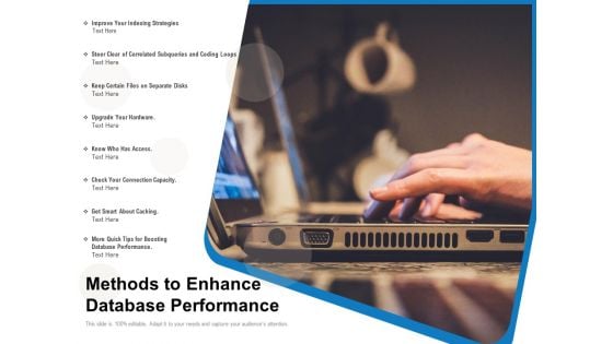 Methods To Enhance Database Performance Ppt PowerPoint Presentation Model Deck PDF