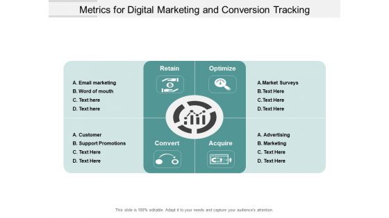 Metrics For Digital Marketing And Conversion Tracking Ppt PowerPoint Presentation Pictures Icon