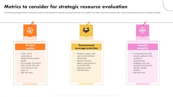Metrics To Consider For Strategic Resource Evaluation Graphics PDF