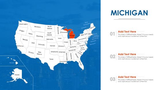 Michigan Map PowerPoint Presentation Ppt Template PDF