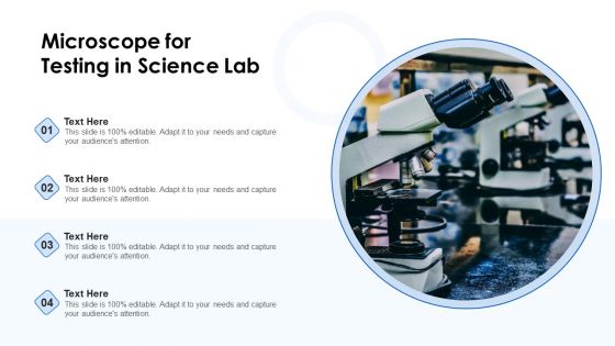 Microscope For Testing In Science Lab Ppt Portfolio Guidelines PDF