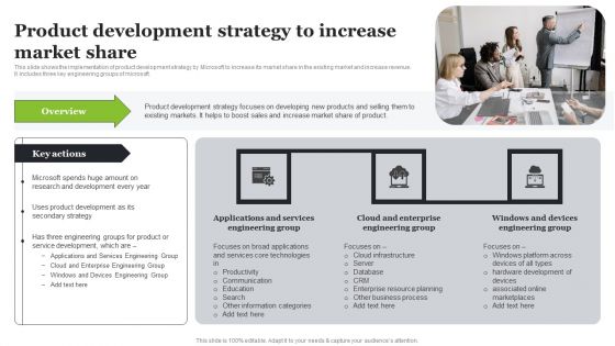Microsoft Strategic Plan To Become Market Leader Product Development Strategy To Increase Market Share Mockup PDF