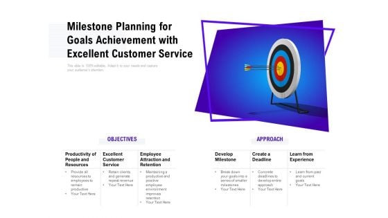 Milestone Planning For Goals Achievement With Excellent Customer Service Ppt PowerPoint Presentation Styles Good PDF