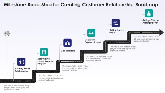 Milestone Road Map For Creating Customer Relationship Roadmap Guidelines PDF