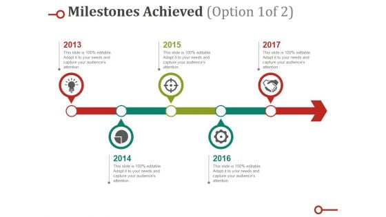 Milestones Achieved Ppt PowerPoint Presentation Icon Sample
