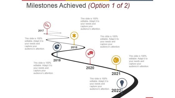 Milestones Achieved Template 1 Ppt PowerPoint Presentation Model Good