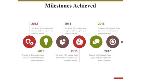 Milestones Achieved Template 2 Ppt PowerPoint Presentation Ideas Influencers