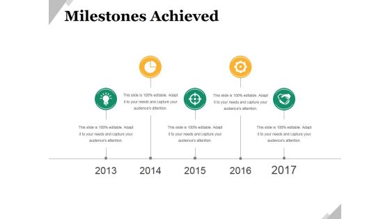 Milestones Achieved Template 2 Ppt PowerPoint Presentation Show Icon