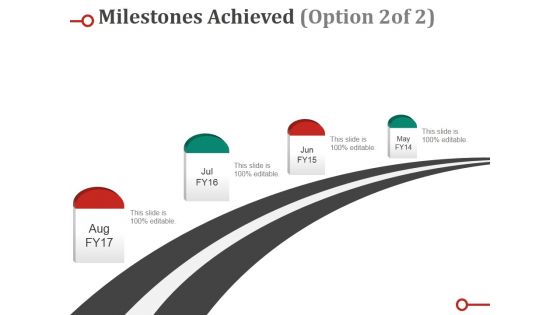 Milestones Achieved Template Ppt PowerPoint Presentation Model Inspiration