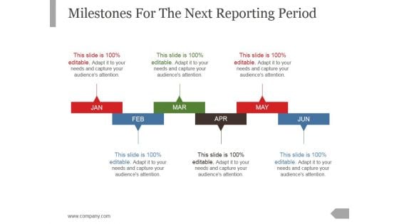 Milestones For The Next Reporting Period Template 2 Ppt PowerPoint Presentation Ideas