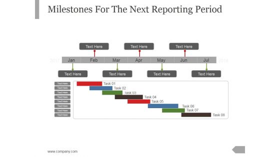 Milestones For The Next Reporting Period Template 3 Ppt PowerPoint Presentation Design Ideas