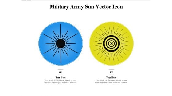Military Army Sun Vector Icon Ppt PowerPoint Presentation Gallery Clipart PDF