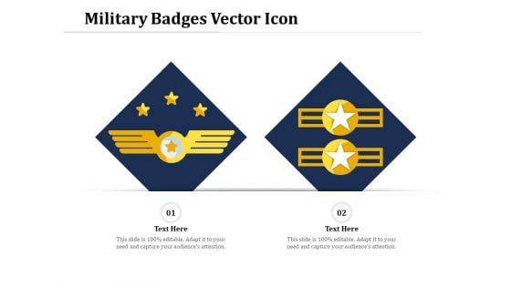 Military Badges Vector Icon Ppt PowerPoint Presentation File Inspiration PDF