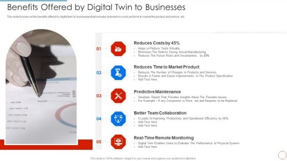 Minimizing Operational Cost Through Iot Virtual Twins Implementation Benefits Offered By Digital Template PDF