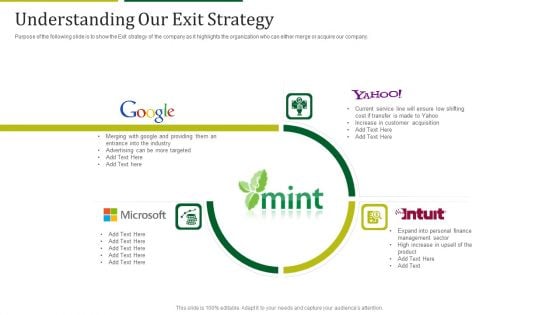 Mint Investor Capital Raising Understanding Our Exit Strategy Ppt Layout PDF