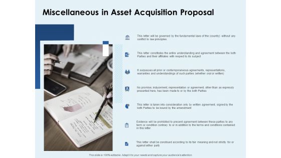 Miscellaneous In Asset Acquisition Proposal Ppt PowerPoint Presentation Slide Download