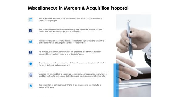 Miscellaneous In Mergers And Acquisition Proposal Ppt PowerPoint Presentation Portfolio Graphics Example