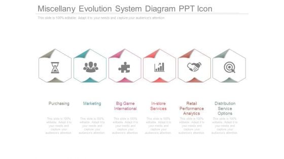 Miscellany Evolution System Diagram Ppt Icon