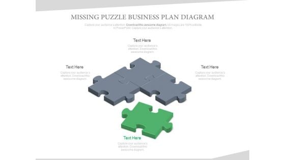 Missing Puzzle Business Plan Diagram Powerpoint Slides