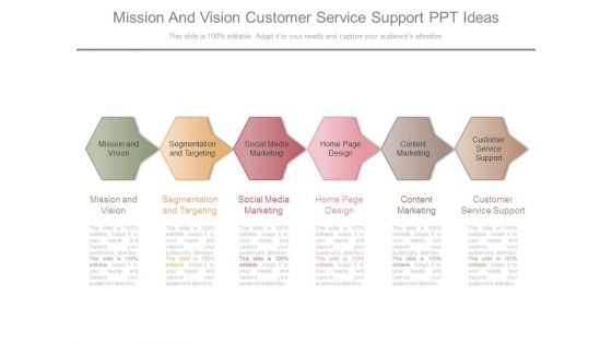 Mission And Vision Customer Service Support Ppt Ideas