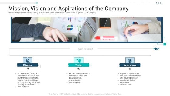 Mission Vision And Aspirations Of The Company Ppt Summary Introduction PDF