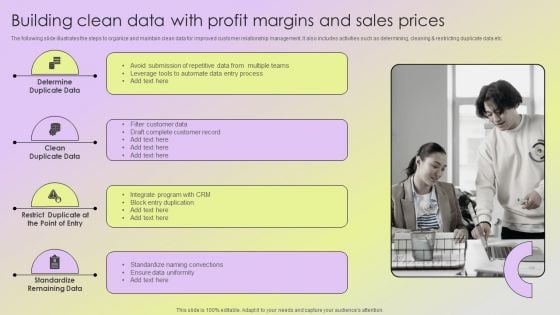 Mitigating Sales Risks With Strategic Action Planning Building Clean Data With Profit Margins And Sales Prices Slides PDF