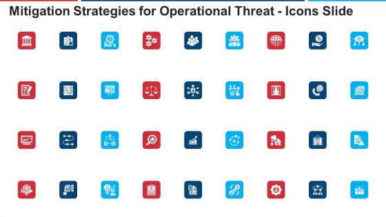 Mitigation Strategies For Operational Threat Icons Slide Ppt Inspiration Design Ideas PDF