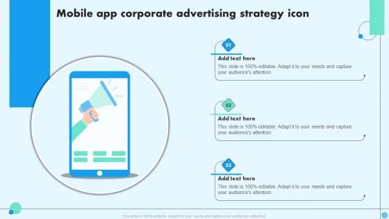 Mobile App Corporate Advertising Strategy Icon Pictures PDF